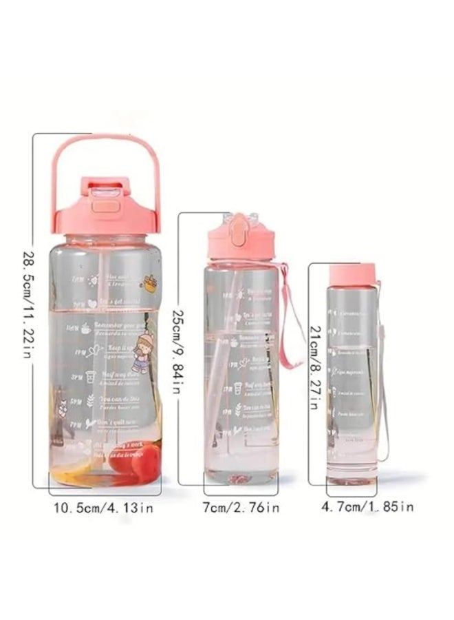 Spaceshoop 3*1 Motivational Water Bottle Set 2L 900ml 300ml  for Adults with Time Marker - Image 4