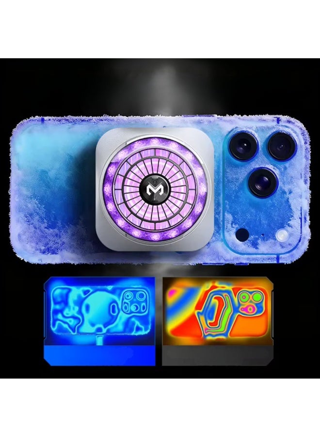 Memo CX21 Magnetic Phone Cooler – 18W Semiconductor Mobile Cooling Fan with RGB LED, Dual Airflow, Fast Ice Cooling, Magnetic & Clip-On Design, USB-C Gaming Cooler for iPhone & Android Smartphones - Image 3