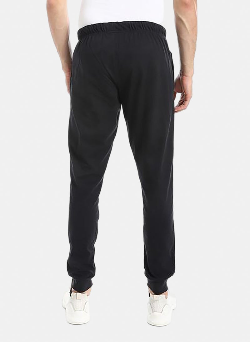 Blue Elastic Waist Plain Sweatpants - Image 3