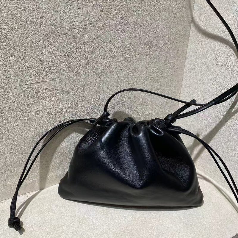2025 Hobo Cloud Bag Women's Handbag Genuine Sheep Leather Drawstring Shoulder Bag - Image 3