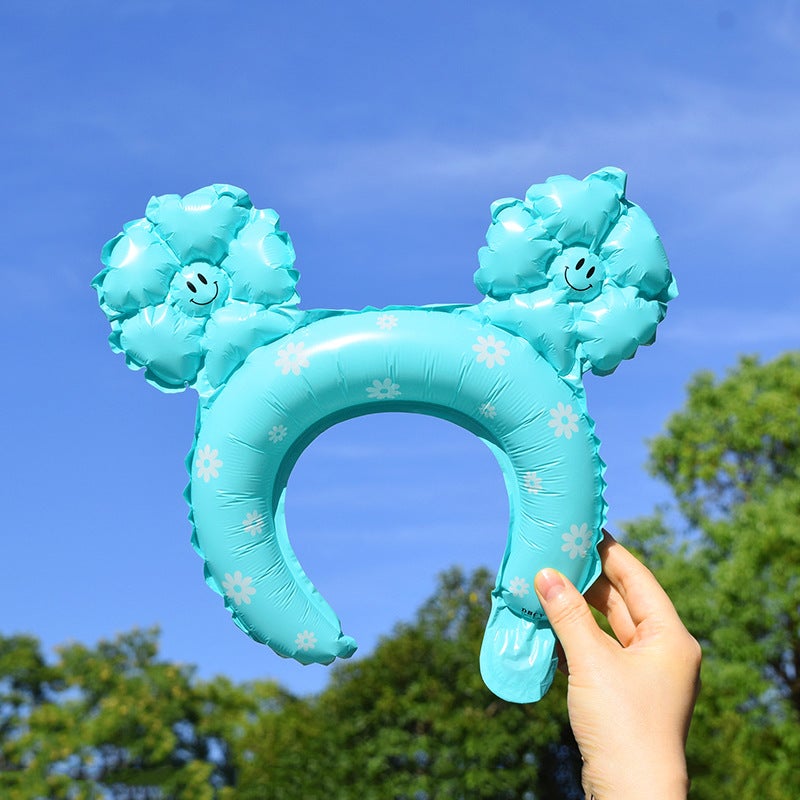 Daisy Smiley Daisy Handheld Stick Mid-Stick Headband Aluminum Film Balloon Stall Push-Sweep Code Activity Balloon - Image 1