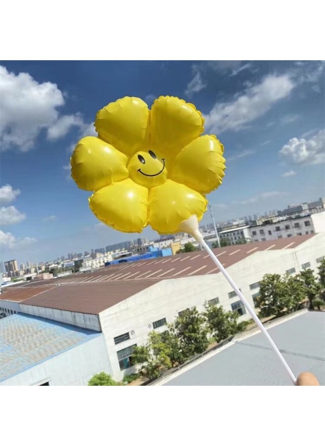 Micro-business Push Toy Balloon Bat Handheld Cartoon Daisy Flower Sunflower Birthday Queue Decoration-Color:Medium Clip Chrysanthemum Green 20  - Image 3