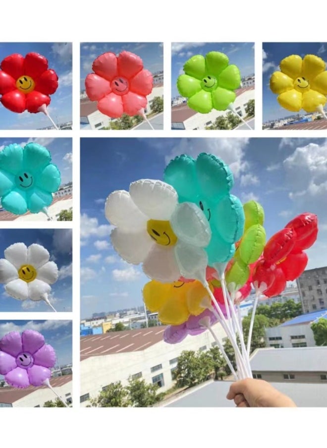 Micro-business Push Toy Balloon Bat Handheld Cartoon Daisy Flower Sunflower Birthday Queue Decoration-Color:Medium Clip Chrysanthemum Green 20  - Image 2