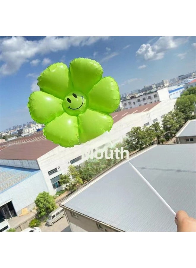Micro-business Push Toy Balloon Bat Handheld Cartoon Daisy Flower Sunflower Birthday Queue Decoration-Color:Medium Clip Chrysanthemum Green 20  - Image 1