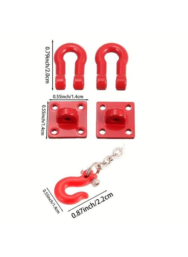 Red Trailer Rope Upgrade Metal Accessory For 1 10 RC Crawler SCX10 Capra TRX4 Redcat Gen8 - Image 3