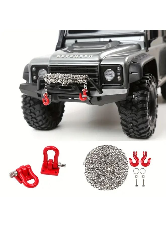 Red Trailer Rope Upgrade Metal Accessory For 1 10 RC Crawler SCX10 Capra TRX4 Redcat Gen8 - Image 4
