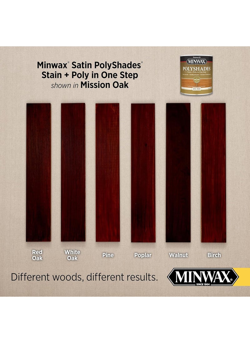 Minwax 1 qt Minwax 61385 Mission Oak PolyShades Wood Stain and Polyurethane Satin  - Image 2