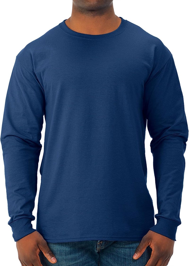 Jerzees Men's Dri-Power Cotton Blend Long Sleeve Tees, Moisture Wicking, Odor Protection, UPF 30+, Sizes S-3x - Image 1