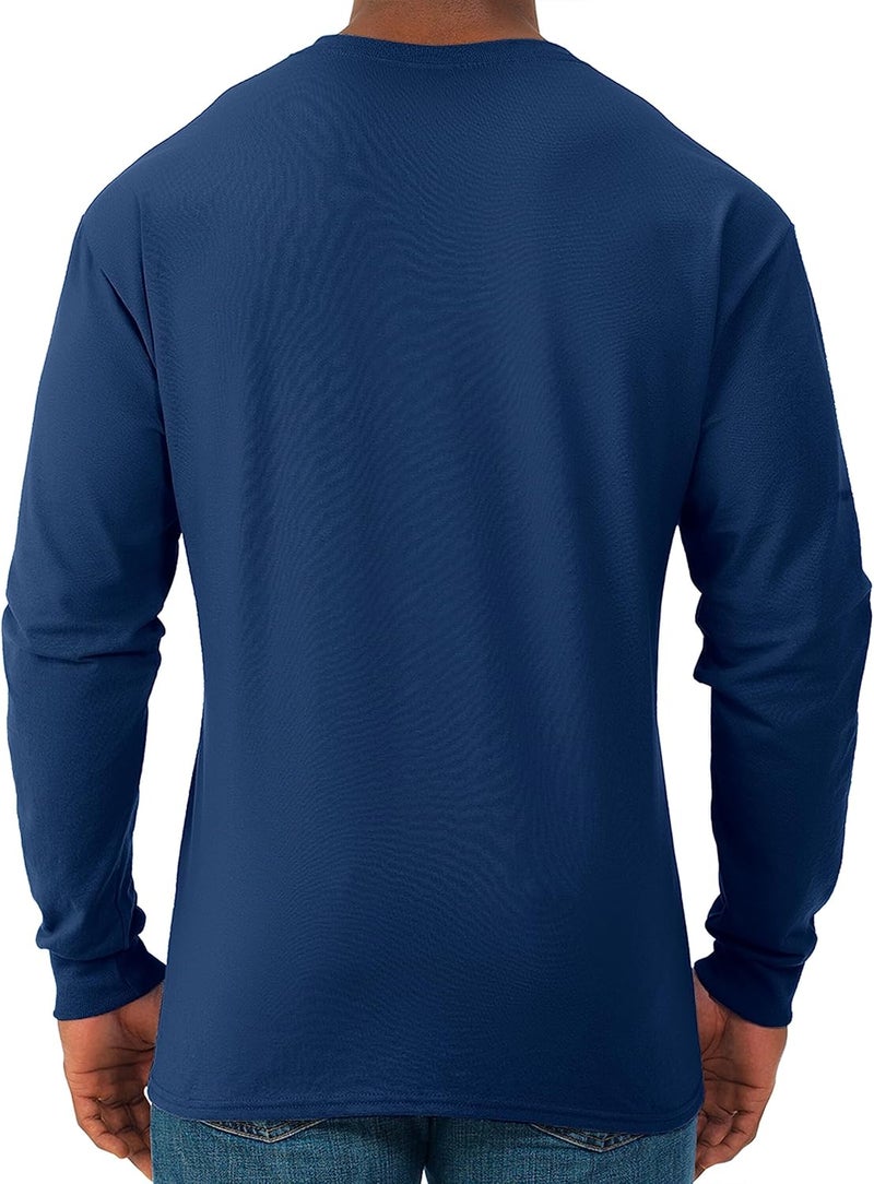 Jerzees Men's Dri-Power Cotton Blend Long Sleeve Tees, Moisture Wicking, Odor Protection, UPF 30+, Sizes S-3x - Image 2