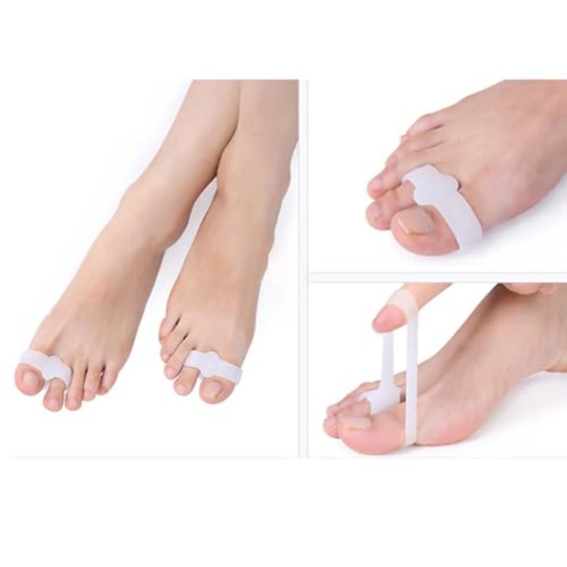 6 Pair Toe Spacers Bunion Corrector, Big Toe Straightener for Women and Men, Double Loop Gel Splint Separator, Soft Silicone Separator for Overlapping Toes and Alignment White, One Size - Image 3