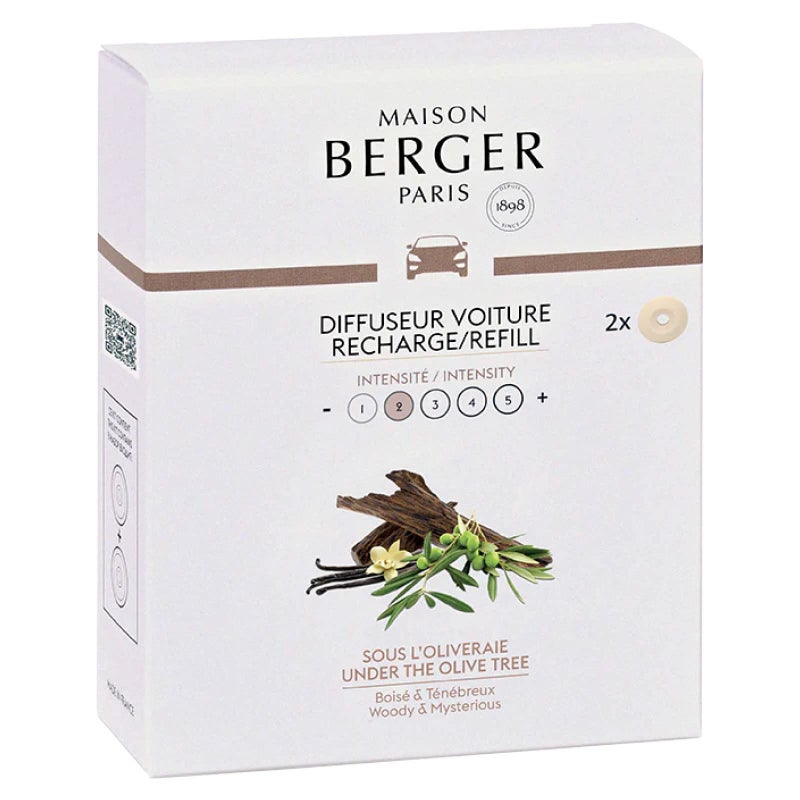 Maison Berger Set of 2 Ceramic Pods for Refillable Car Air Freshener Vent Clip Diffuser - 4/6 Weeks Diffusion Time - Maison Berger Fragrance and Scent - Under the Olive Tree - Made in France - Image 4