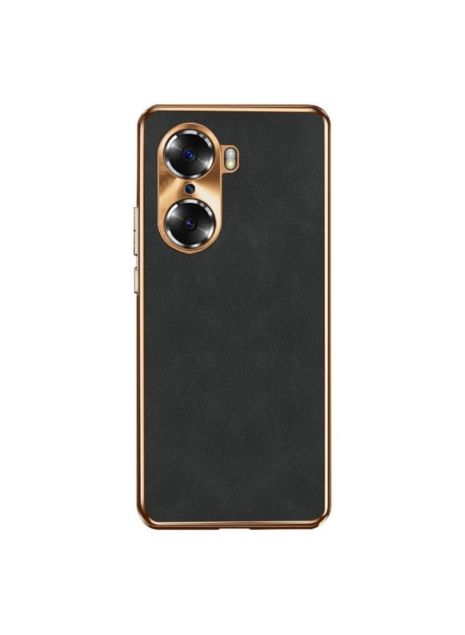 S-TOP Case For Honor 60 Electroplating Lambskin Leather Phone Case - Image 1