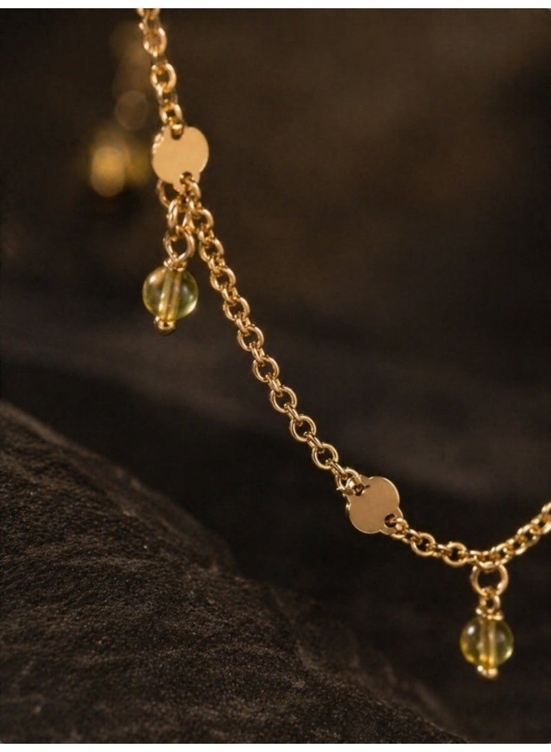3Diamonds Gold Plated Minimal Beaded Necklace for Women - Image 4
