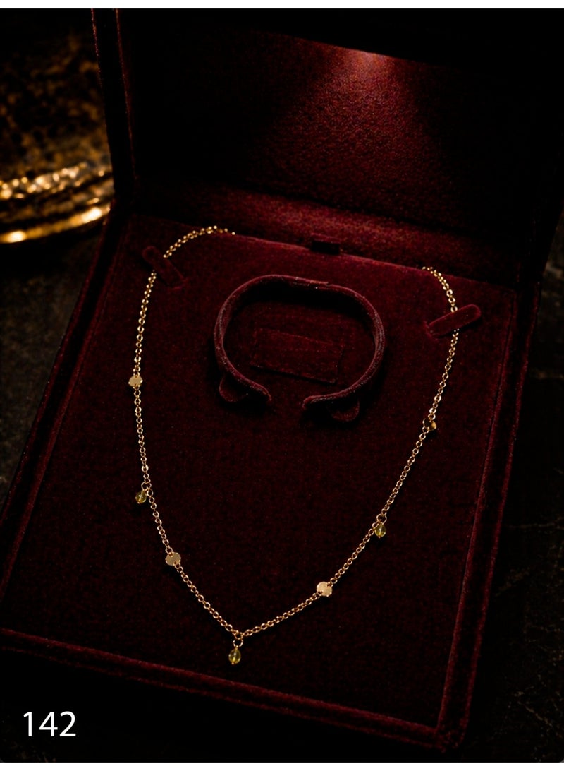 3Diamonds Gold Plated Minimal Beaded Necklace for Women - Image 2