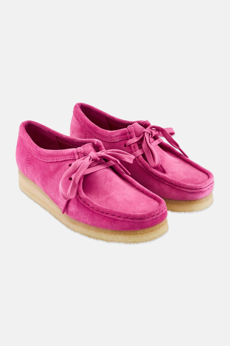 clarks Women Standard Wallabee Lace Up Shoes, Pink - Image 1