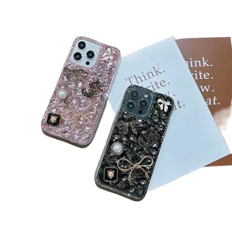 غطاء واقي بPC باللون وردي بتفاصيل مرصعة لـ Samsung Galaxy S20 Ultra مع تصميم فيونكة وزخرفة راينستون مع نمر نقش للمكتب المنزلي للتنقل اليومي للاستخدام المنزلي - Image 4