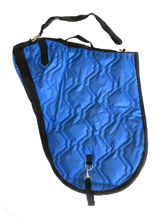 AJ Tack English Padded Saddle Carrier, Water-Resistant 420D Nylon Saddle Bag with Full Zipper Enclosure, Interior Securing Straps, Adjustable Shoulder Strap, Fits Most English Saddles, Navy Blue - Image 2