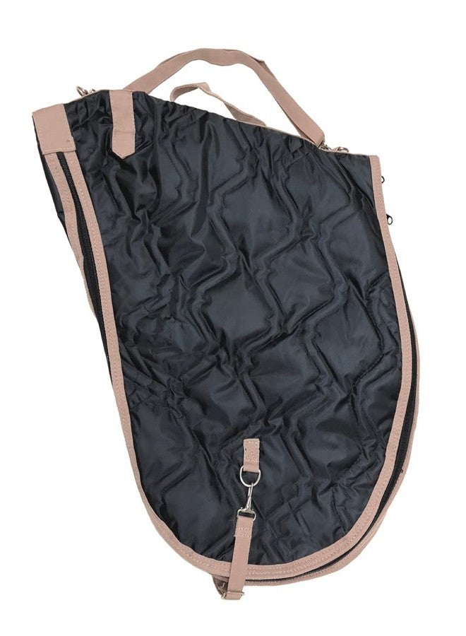 AJ Tack English Padded Saddle Carrier, Water-Resistant 420D Nylon Saddle Bag with Full Zipper Enclosure, Interior Securing Straps, Adjustable Shoulder Strap, Fits Most English Saddles, Navy Blue - Image 4