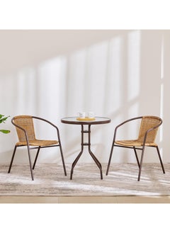 Garden Dining Set 3 Piece Outdoor Furniture Patio Dining Table and Chair Balcony Dinner Table Dinner Chair Poly Rattan Anthracite