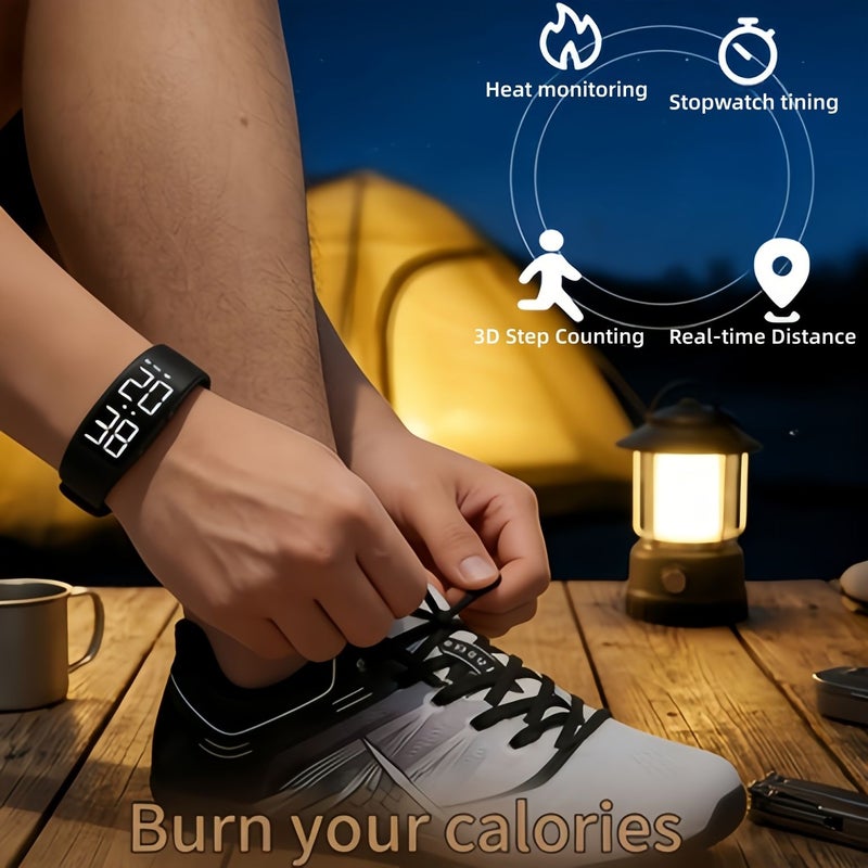 LED Square Smart Watch with Step Counter USB Charging White Flagship Edition - Image 4