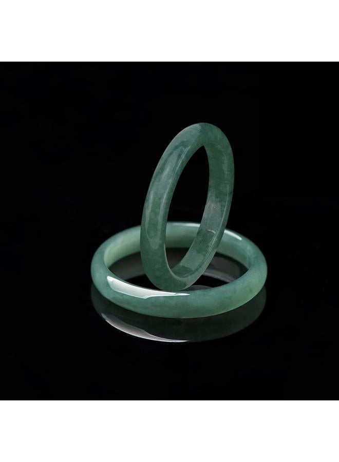 NAHARO Natural Green Jade Ring for Women,Good Luck Jewelry Natural Ring for Women with Gift Box (Green, 8) - Image 2
