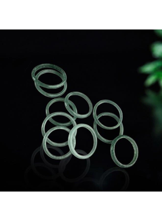 NAHARO Natural Green Jade Ring for Women,Good Luck Jewelry Natural Ring for Women with Gift Box (Green, 8) - Image 3
