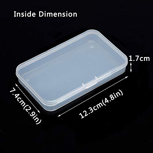 AKOAK Clear Polypropylene Rectangle Mini Storage Containers Box with Hinged Lid for Card,Accessories,Crafts,Learning Supplies,Screws,Drills,Battery,4.8" x 2.9" x 0.67",Pack of 4 - Image 3