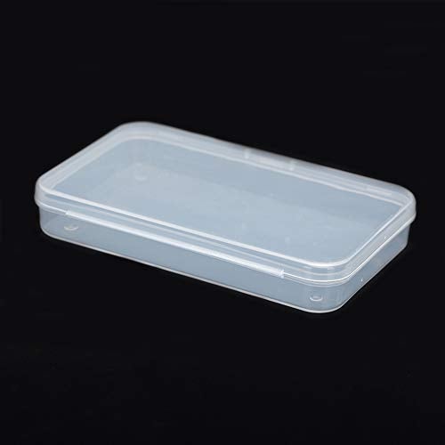 AKOAK Clear Polypropylene Rectangle Mini Storage Containers Box with Hinged Lid for Card,Accessories,Crafts,Learning Supplies,Screws,Drills,Battery,4.8" x 2.9" x 0.67",Pack of 4 - Image 2