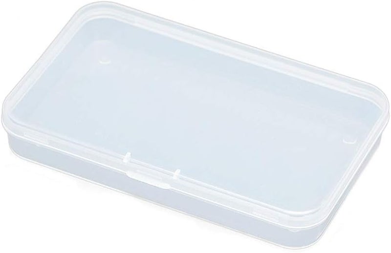 AKOAK Clear Polypropylene Rectangle Mini Storage Containers Box with Hinged Lid for Card,Accessories,Crafts,Learning Supplies,Screws,Drills,Battery,4.8" x 2.9" x 0.67",Pack of 4 - Image 5