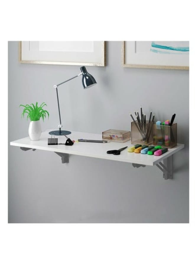 هوم جاليري مكتب قابل للطي على الحائط لون ابيض x رمادي 60x40 - Image 2