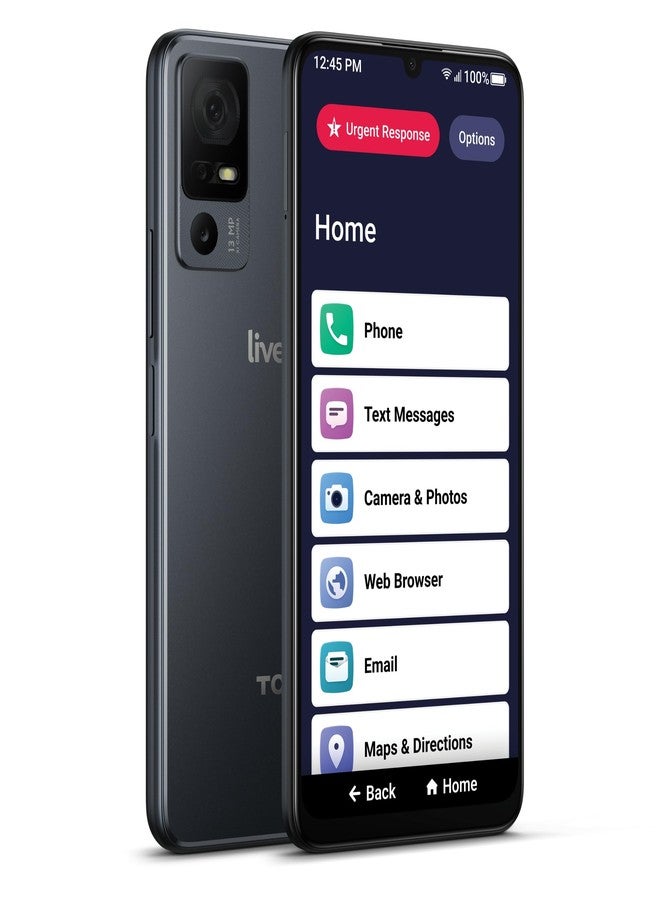 لايفلي هاتف Lively Jitterbug Smart4 الذكي لكبار السن - هاتف محمول لكبار السن - غير متوافق مع شركات الاتصالات اللاسلكية الأخرى - يجب تفعيله مع باقة Lively Phone - Image 1