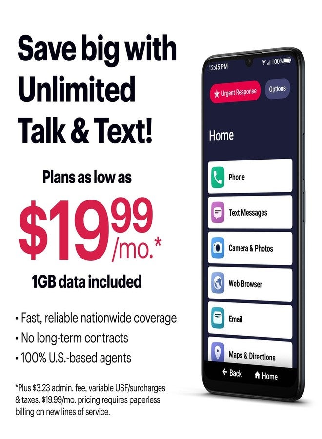 لايفلي هاتف Lively Jitterbug Smart4 الذكي لكبار السن - هاتف محمول لكبار السن - غير متوافق مع شركات الاتصالات اللاسلكية الأخرى - يجب تفعيله مع باقة Lively Phone - Image 5