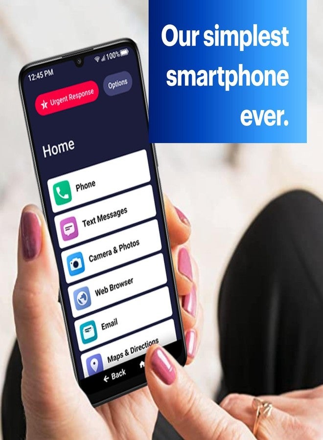 لايفلي هاتف Lively Jitterbug Smart4 الذكي لكبار السن - هاتف محمول لكبار السن - غير متوافق مع شركات الاتصالات اللاسلكية الأخرى - يجب تفعيله مع باقة Lively Phone - Image 3