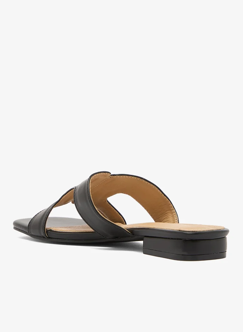 Raid BLACK PU Multi Strap Flat Sandal for Women | Best Price UAE