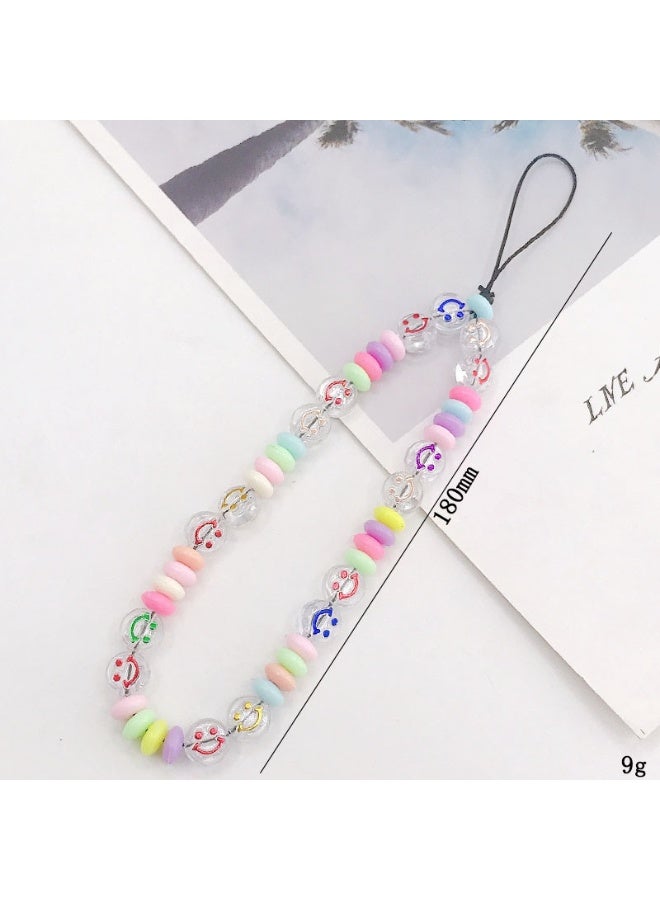 NIBEMINENT Phone Charm/ Chain Strap for Women Girls, Pearl Bow Cell Phone Case Lanyard Wrist Strap