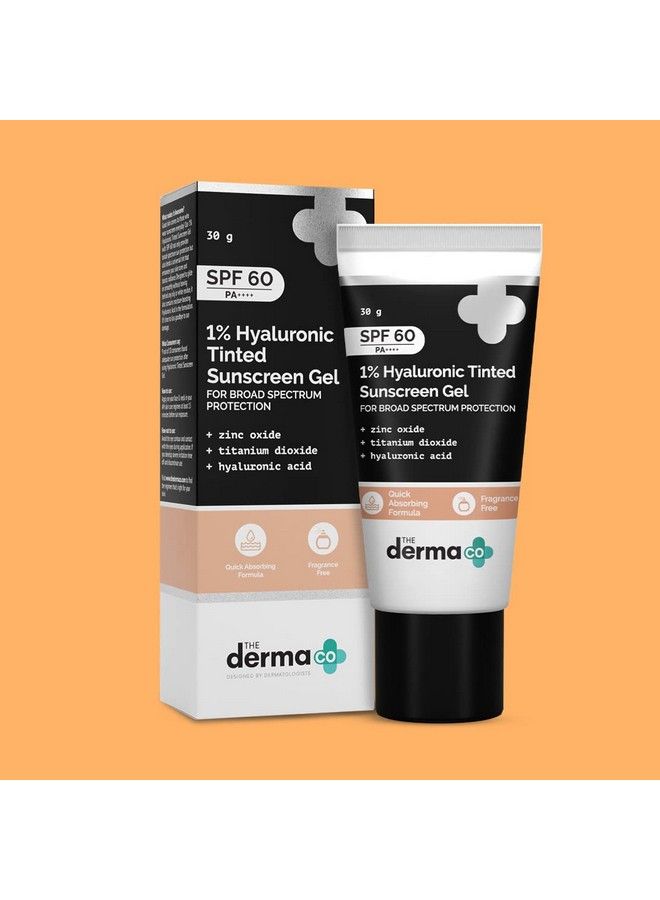 THE derma Co جل وقاية من الشمس ملون بنسبة 1% من الهيالورونيك بمعامل حماية من الشمس 60 Pa++++ بدون قالب أبيض خفيف الوزن وحماية واسعة النطاق 30 جم - Image 3