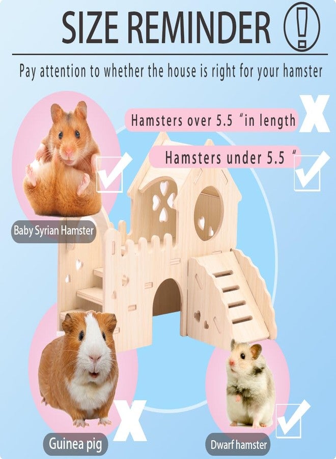 kcrygogo Wooden Hamster House with Slide & Ladder | Solid Wood, Safe to Chew | DIY Assembly, Sturdy & Durable(for Small Hamsters only.) - Image 4