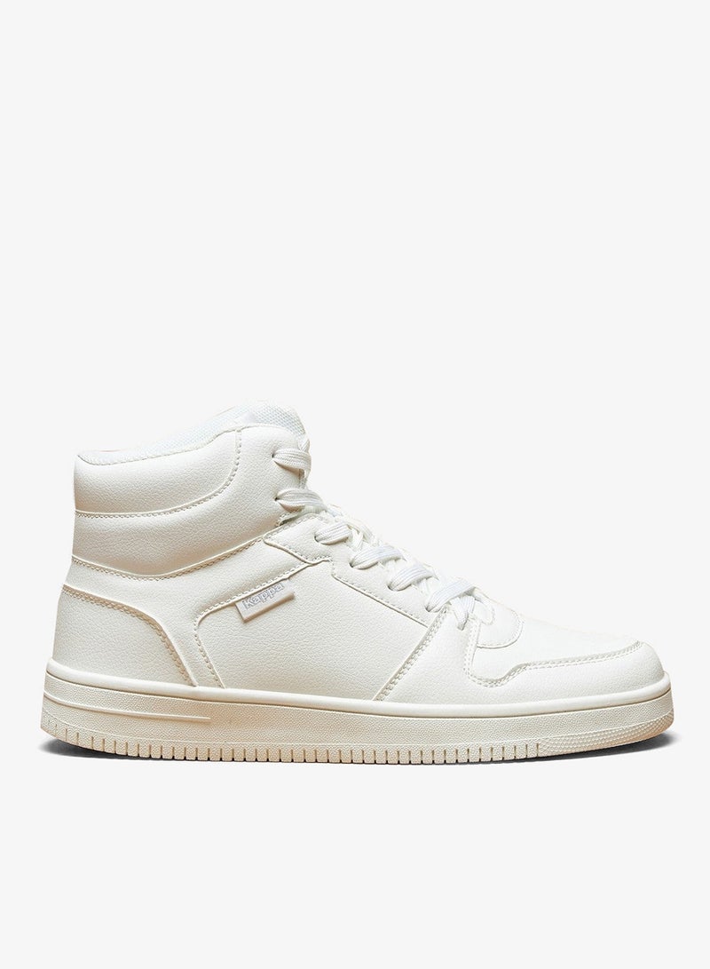 كابا سنيكرز نسائي عالي بلون سادة مع إغلاق برباط - Image 1