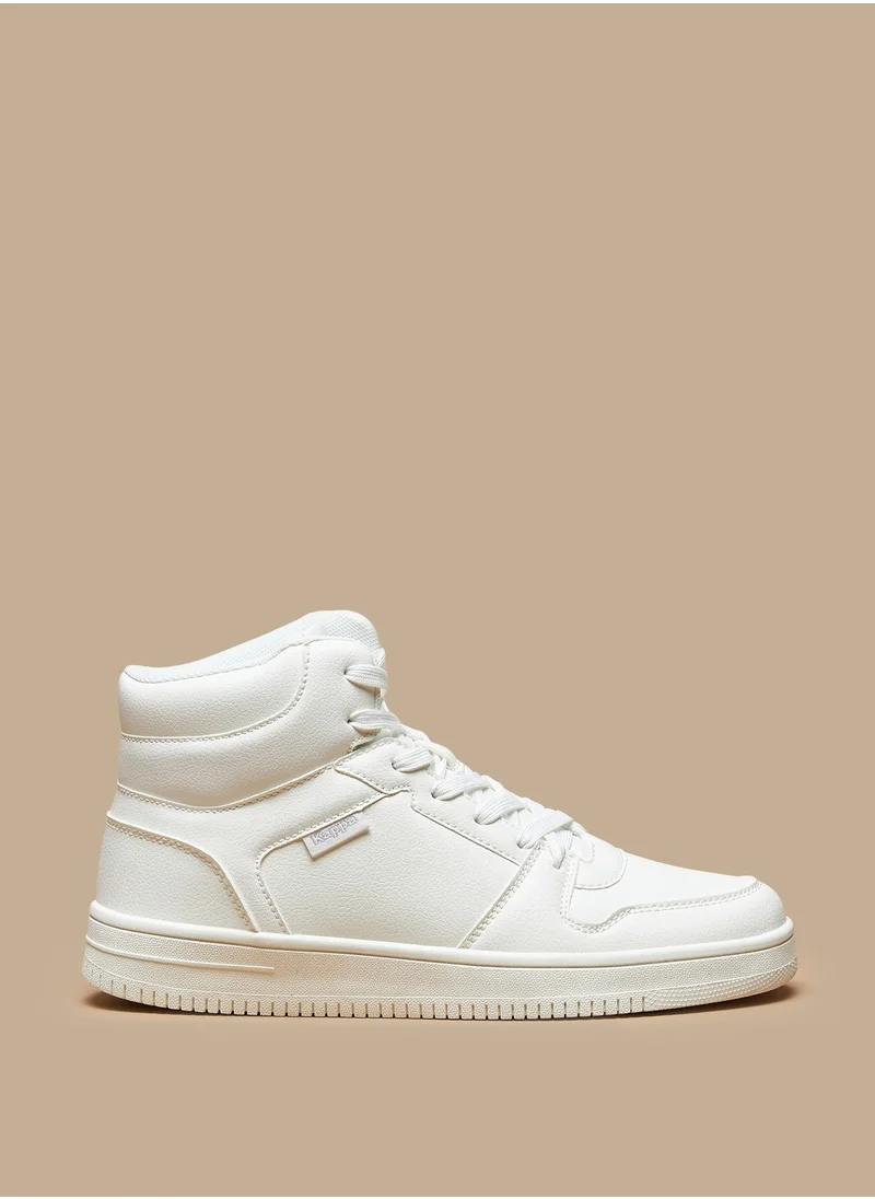 كابا Womens Solid High Top Sneakers with Lace Up Closure