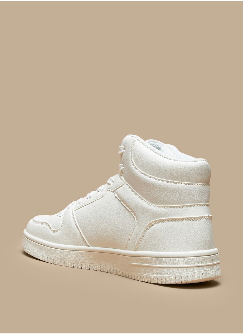 Kappa Womens Solid High Top Sneakers with Lace Up Closure  - Image 2