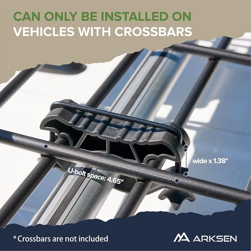 ARKSEN 43 x 39 x 6 Inch Universal 150LB Heavy Duty Roof Rack Cargo with Extension Car Top Luggage Holder Carrier Basket for SUV, Truck, & Car Steel Construction - Image 5