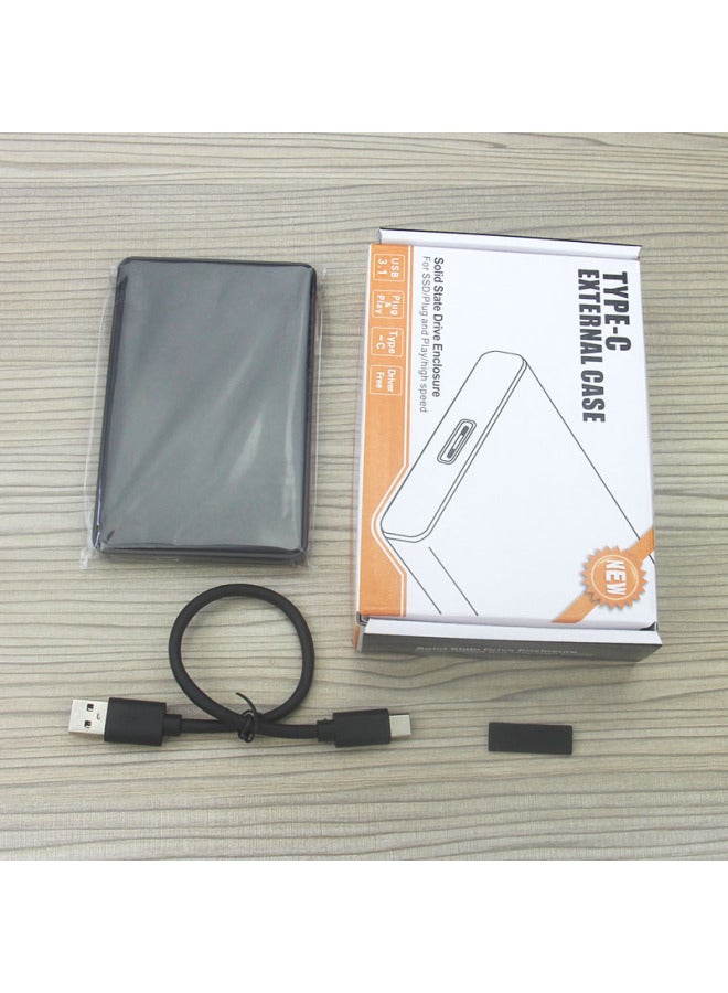 Type-c Mobile Hard Disk Box 2.5 Inch Ssd Solid State Drive Shell Sata Serial Notebook External Box-Color:U25Q73.1 A- C Black - Image 5