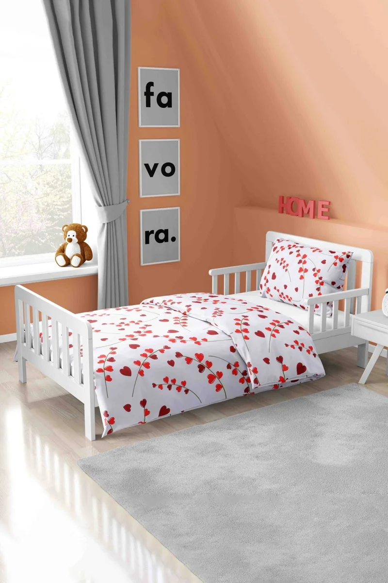 فافورا Gold Single Heart Duvet Cover Set - Red