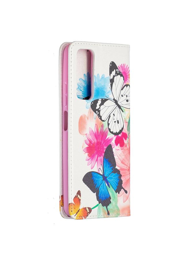 Zaboon Case For Huawei P smart 2021 / Y7a Colored Drawing Pattern Invisible Magnetic Horizontal Flip PU Leather Case with Holder & Card Slots & Wallet - Image 3