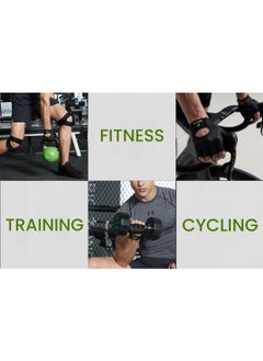 REXCHI Half Finger Sports Gloves, Fitness Gloves, Light Weightlifting Gloves, Unisex Training Gloves, Breathable Black  - Image 5