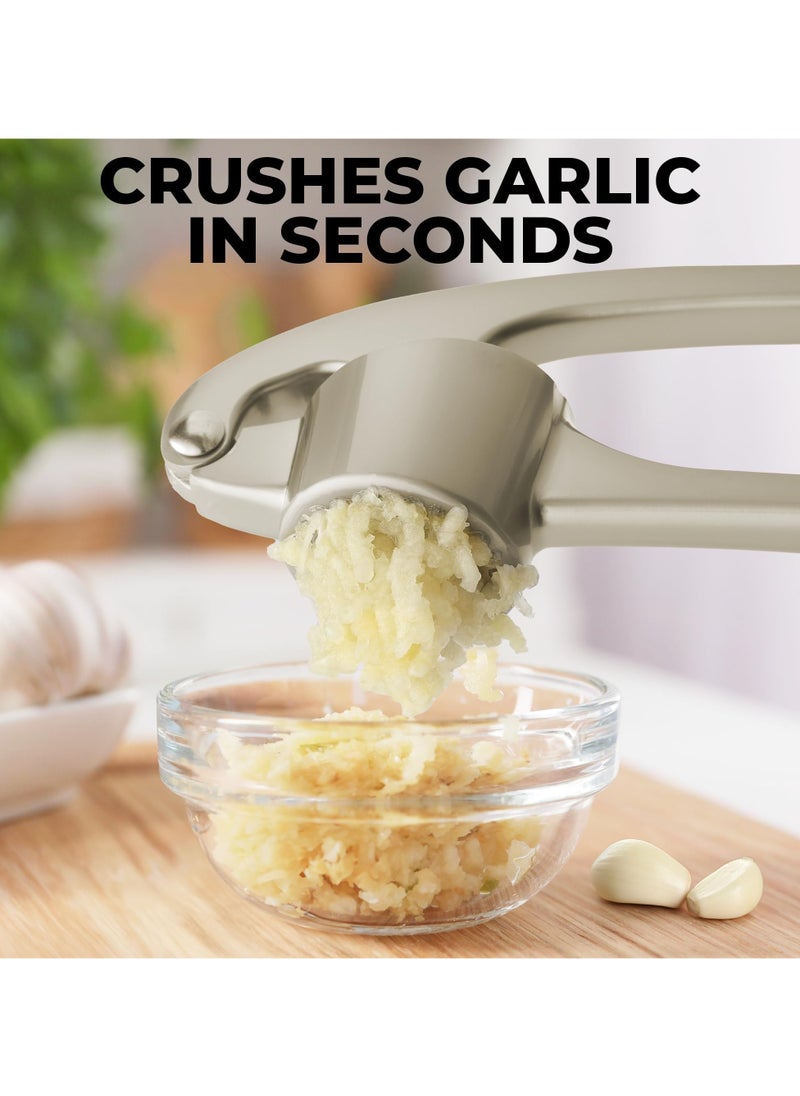 Generic Garlic Press Set,Bigger Bowl Bigger Garlic,Rust Proof,Dishwasher Safe Garlic Mincer Tool - Easy-Squeeze, Easy-Clean Silicone Garlic Peeler  Brush  - Image 5