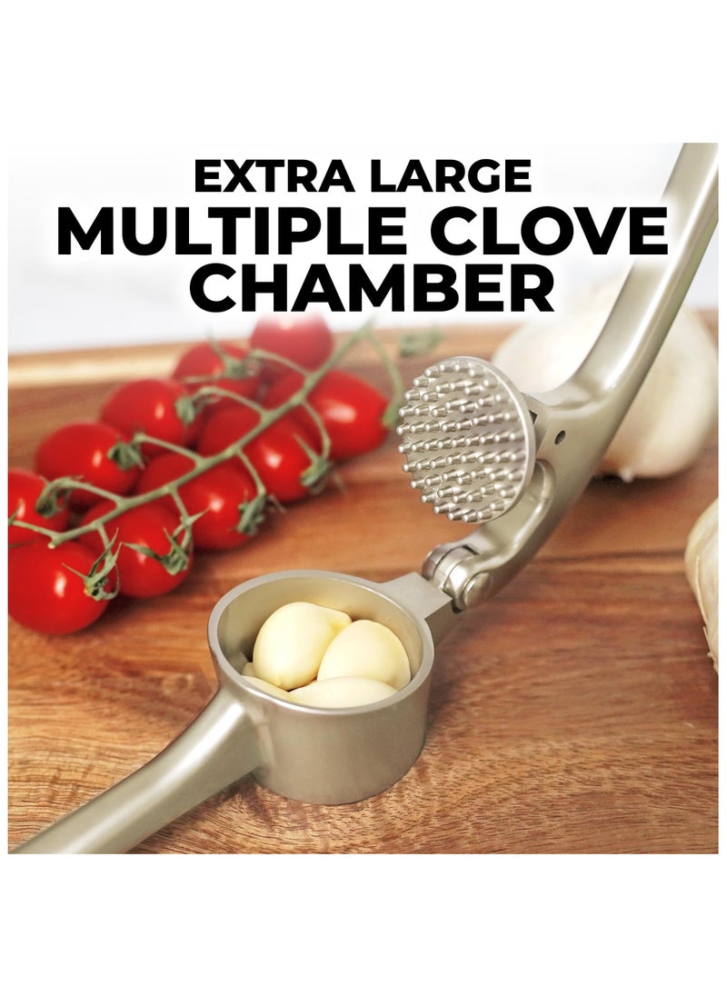 Generic Garlic Press Set,Bigger Bowl Bigger Garlic,Rust Proof,Dishwasher Safe Garlic Mincer Tool - Easy-Squeeze, Easy-Clean Silicone Garlic Peeler  Brush  - Image 3