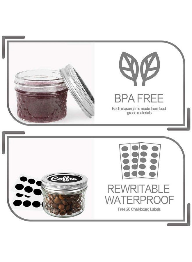 VERONES Mason/Canning Jars, 4 OZ Jelly Jars With Regular Lids and Bands, Ideal for Jam, Honey, Wedding/Shower Favors, DIY Spice Jars, 16 PACK, Extra 16 Lids - Image 4