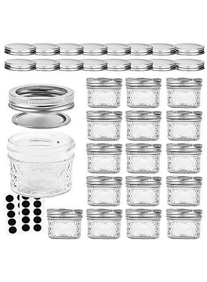 VERONES Mason/Canning Jars, 4 OZ Jelly Jars With Regular Lids and Bands, Ideal for Jam, Honey, Wedding/Shower Favors, DIY Spice Jars, 16 PACK, Extra 16 Lids - Image 1