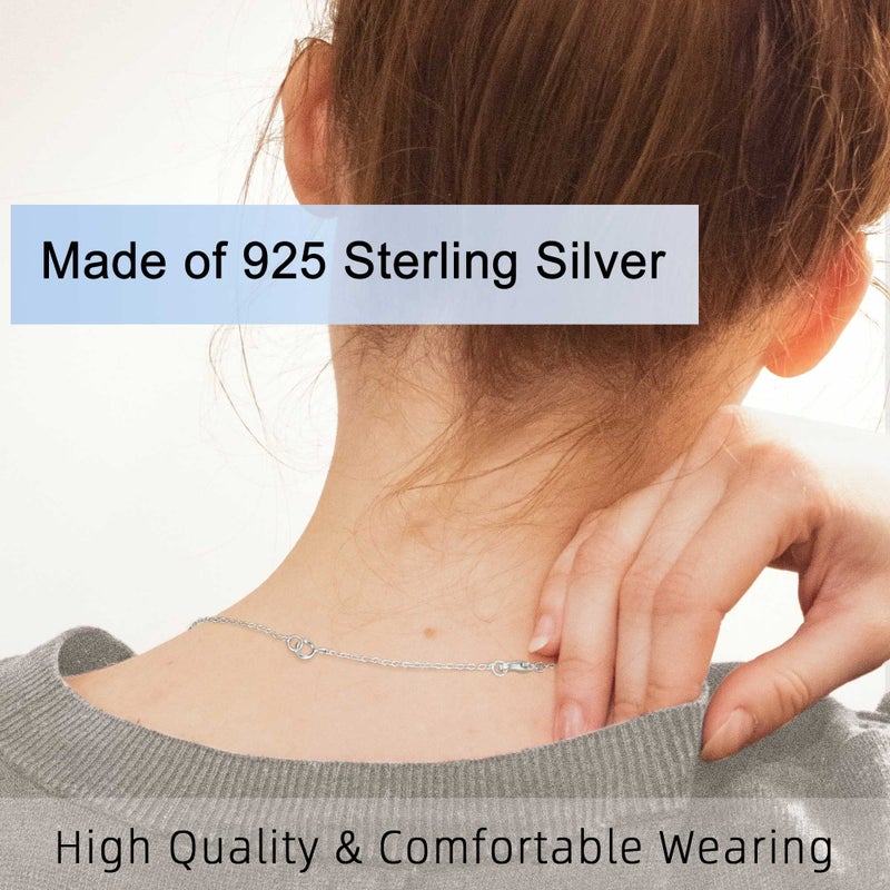 VANBARIS 925 Sterling Silver Necklace Extender Sterling Silver Necklace Chain Extenders for Women Chain Bracelet Anklet Jewelry Extension for Necklaces, 3 Piece Set (2, 4, 6 Inches) - Image 2